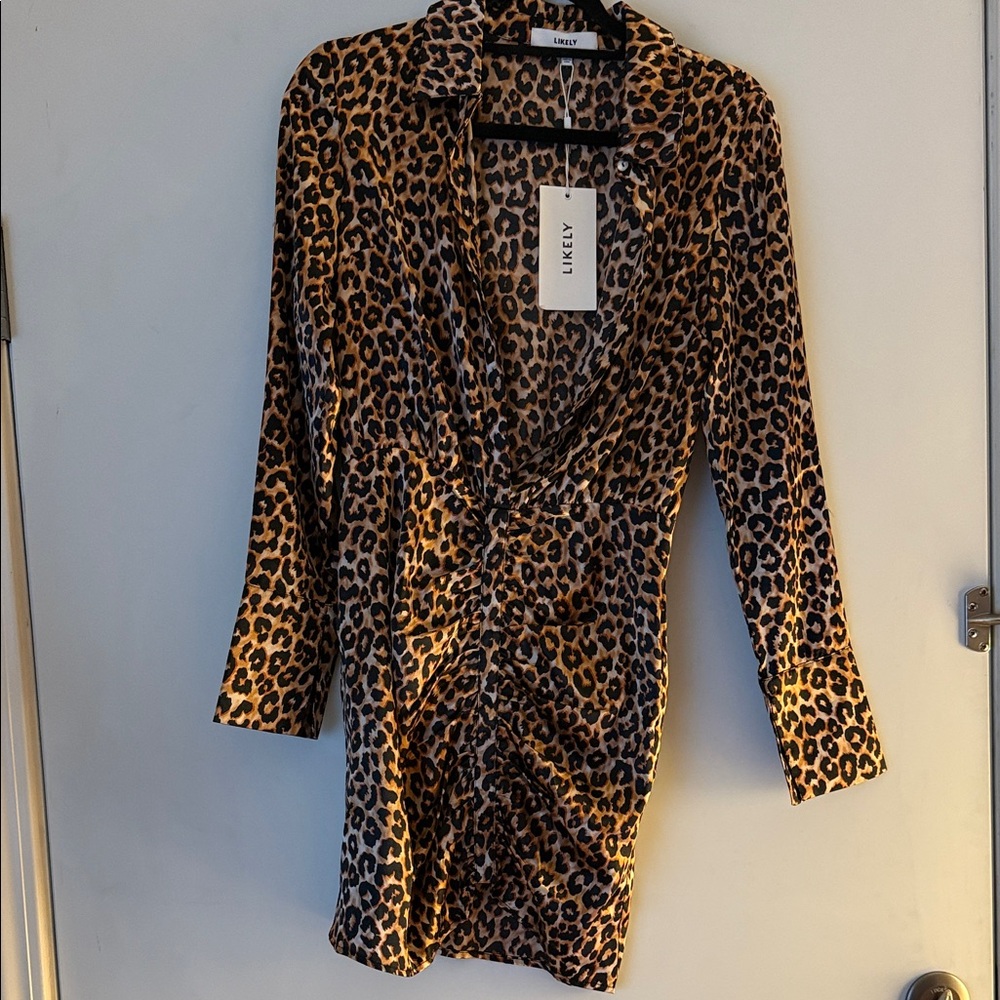 Likely Animal Print Wrap Dress